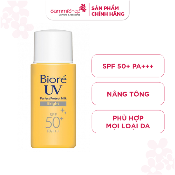 Biore Kem Chống Nắng UV Perfect Protect Milk Bright SPF50+/PA+++ 25ml