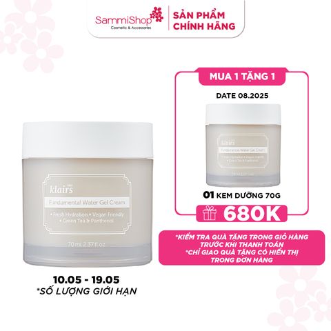 [10.05 - 19.05] MUA 1 TẶNG 1 Dear, Klairs Kem dưỡng Fundamental Water Gel Cream 70ml