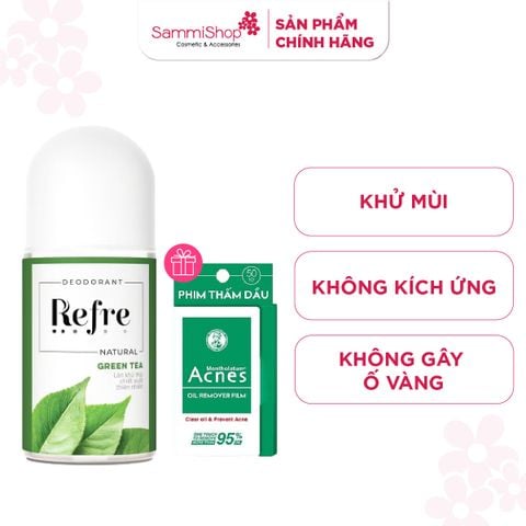 Refre Lăn khử mùi Natural Green Tea 40ml + quà