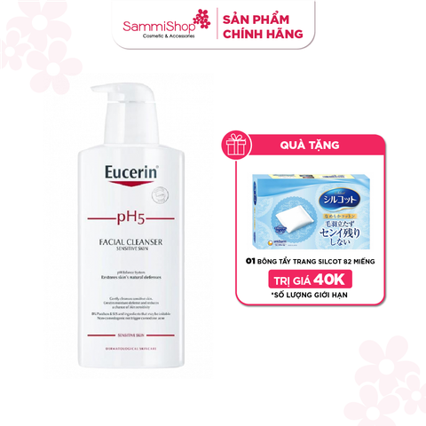 Sữa rửa mặt cho da nhạy cảm Eucerin pH5 Facial Cleanser 400ml