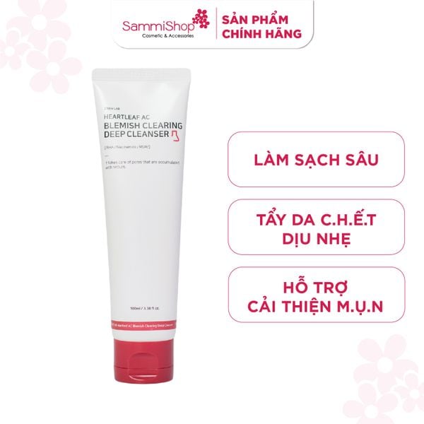 C'New Lab Sữa rửa mặt Heartleaf AC Blemish Clearing Deep Cleanser 100ml