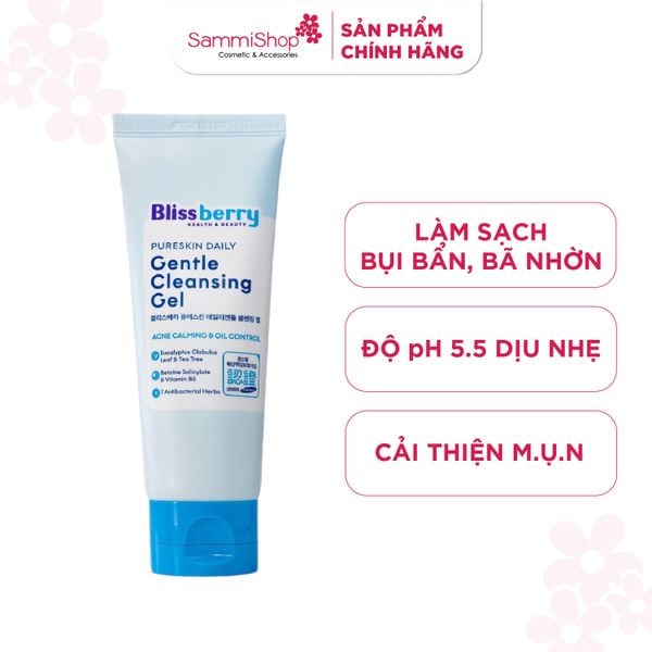 Blissberry Sữa rửa mặt cho da dầu mụn Pureskin Daily Gentle Cleansing Gell 100ml