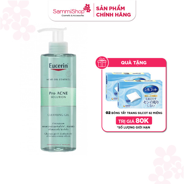 Eucerin Sữa rửa mặt  Acne-Oil Control Pro Acne Solution Cleansing Gel 400ml