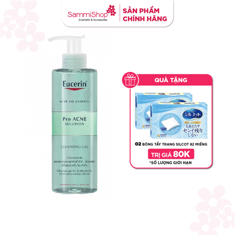 Eucerin Sữa rửa mặt  Acne-Oil Control Pro Acne Solution Cleansing Gel 400ml