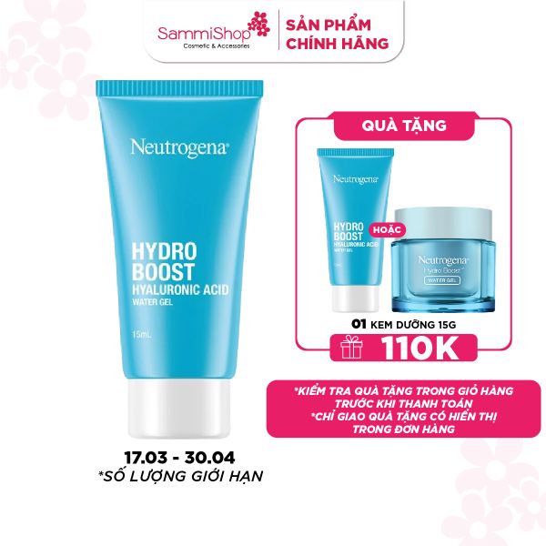 [17.03-30.04] Neutrogena Kem dưỡng ẩm Hydro Boost Hyaluronic Acid Water Gel 15g