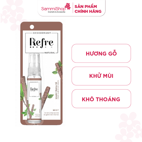 Refre Xịt khử mùi Hương Gỗ Refre Natural Woody 30ml