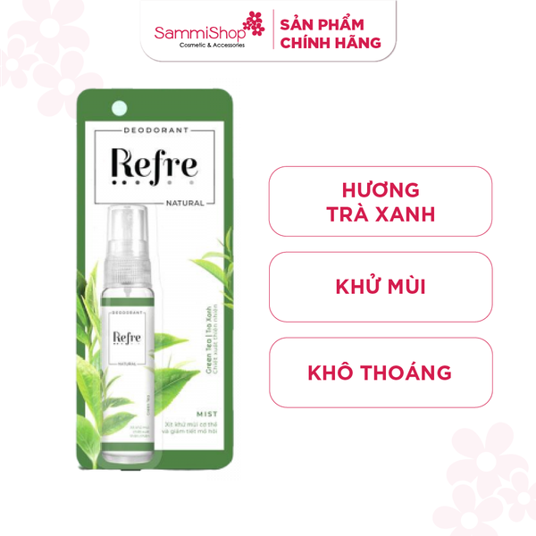 Refre Xịt khử mùi Natural Grean Tea 30ml