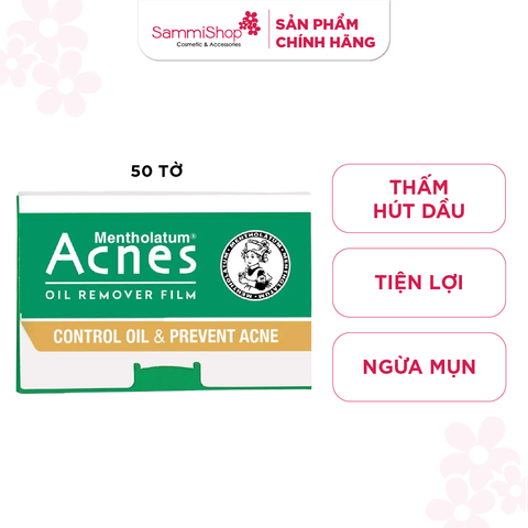 Acnes Phim thấm dầu Mentholatum Oil Remover Film 50 tờ - mới