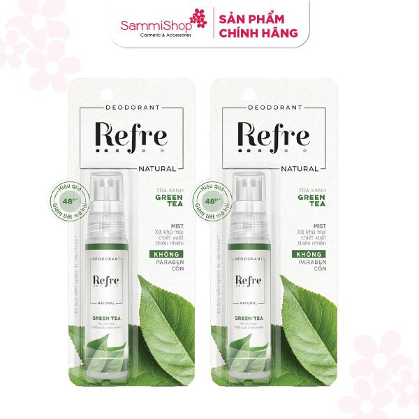03.06 - 07.06 COMBO 2 Refre Xịt khử mùi Natural Green Tea 30ml