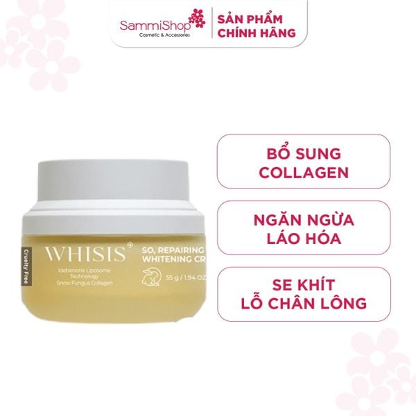 Whisis So Kem dưỡng trắng da thuần chay Repairing Vegan Whitening Cream 55g