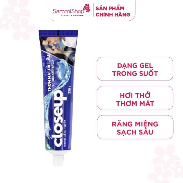 Closeup Kem đánh răng Tinh Thể Băng Tuyết 230g