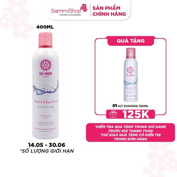 [14.05 - 30.06] Dr Her Xịt khoáng Water 400ml