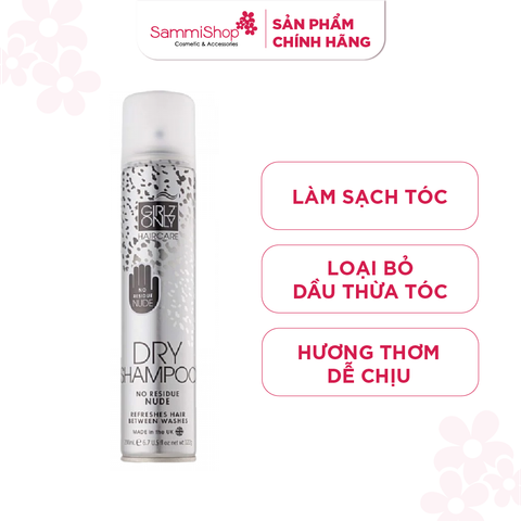 Girlz Only Dầu Gội Khô No Residue Nude Không Cặn 200ml