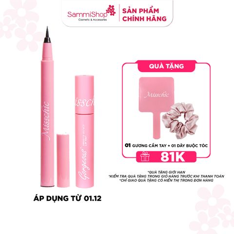 [COMBO] Misschic Son kem Gorgeous Smooth Velvet Lip Tint + Misschic Kẻ mắt nước Gorgeous Sharp Pro Multiproof Eyeliner 0.5g