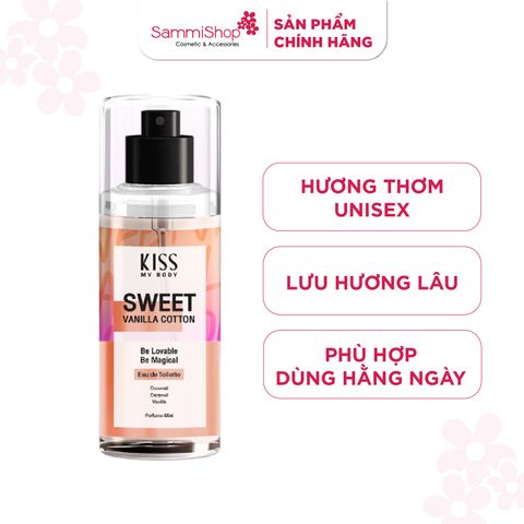 Kiss My Body Xịt thơm toàn thân Perfume Mist #Sweet Vanila Cotton 88ml