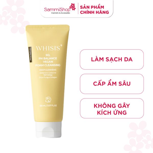 Whisis So Sữa rửa mặt thuần chay pH Balance Vegan Foam Cleansing 150ml