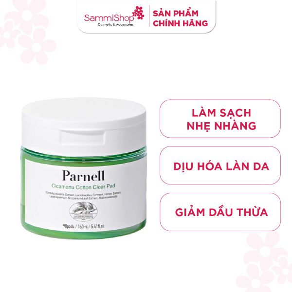 Parnell Toner Pad Cicamanu Cotton Clear 90 miếng 160ml