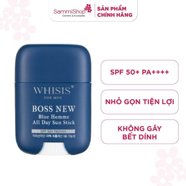 Whisis Thanh lăn chống nắng For Men Boss New Blue Homme All Day Sun Stick 18g