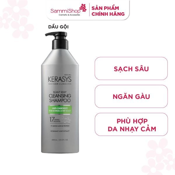 Aekyung Kerasys Dầu gội Hair Clinic Scalp Deep Cleansing Shampoo 600ml