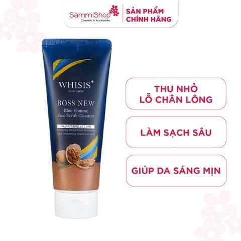 Whisis Gel tẩy tế bào da chết For Men Boss New Blue Homme Face Scrub Cleanser 150ml
