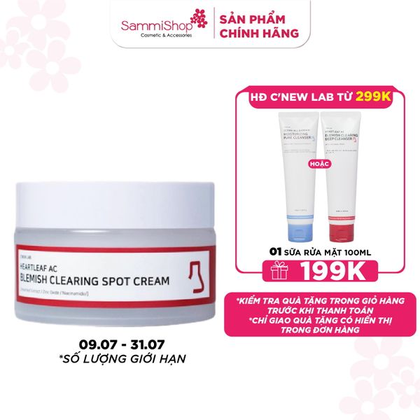 C'New Lab Kem dưỡng da Heartleaf Ac Blemish Clearing Spot Cream 30ml