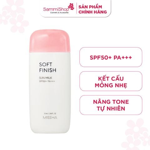 Missha Sữa chống nắng Soft Finish Sun Milk SPF50+ PA+++ 70ml