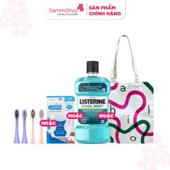 [HÀNG TẶNG KHÔNG BÁN] QT Halio Set 2 đầu bàn chải điện màu hồng Hoặc màu tím Hoặc QT Halio - Jomi Chỉ nha khoa Dental Floss Mint 50m Hoặc QT Halio - Listerine Nước súc miệng 250ml Hoặc  QT Halio - Túi Tote Halio 2 line màu