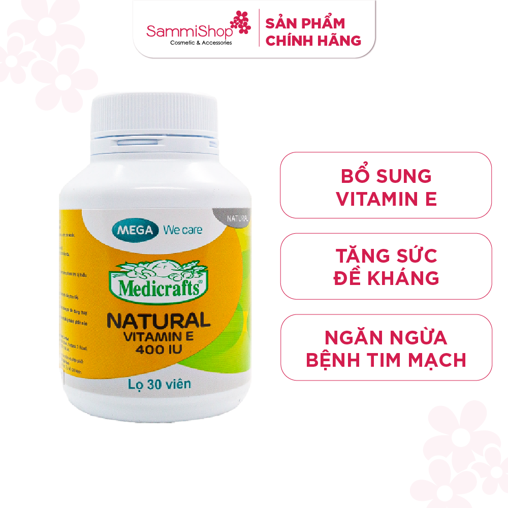 Mega Thực phẩm chức năng Medicrafts Natural Vitamin E 400IU 30 viên (IP02) Mega Thực phẩm chức năng Medicrafts Natural Vitamin E 400IU 30 viên (I –  Sammishop