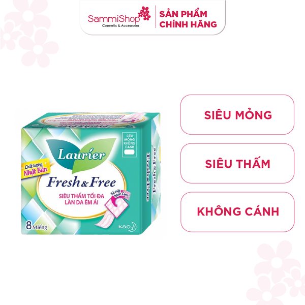 Laurier Fresh & Free Siêu Mỏng Không Cánh 8M