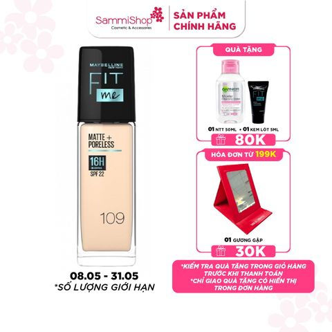 Kem nền kiềm dầu chống nắng Maybelline Fit Me Matte+Poreless SPF22