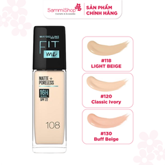 Kem nền kiềm dầu chống nắng Maybelline Fit Me Matte+Poreless SPF22