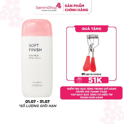 APP-WEB 01.07 - 31.07 Missha Sữa chống nắng Soft Finish Sun Milk SPF50+ PA+++ 70ml