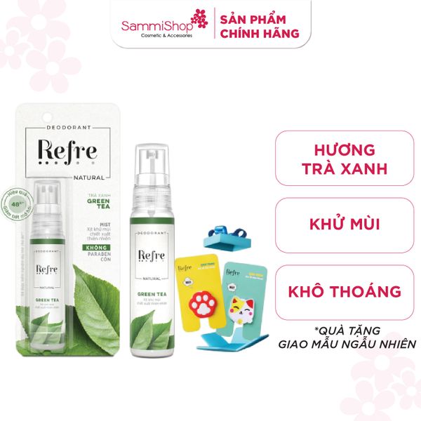 Refre Xịt khử mùi Natural Green Tea 30ml + quà