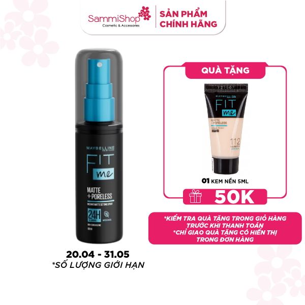 Maybelline Xịt khóa nền Fit Me Matte+Poreless Instant Matte Setting Spray 60ml
