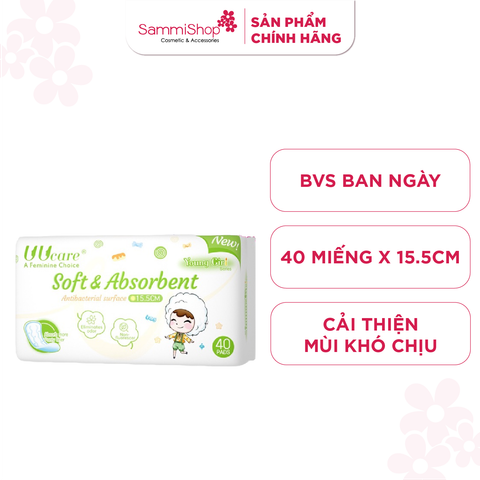 Uucare Young Girl BVS kháng khuẩn hàng ngày 15.5cm x 40 miếng