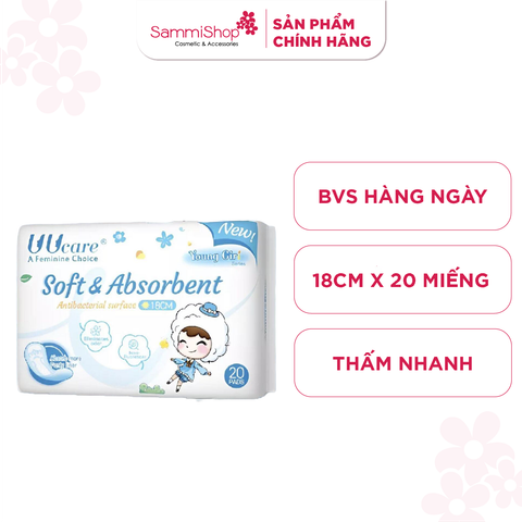 Uucare Young Girl BVS kháng khuẩn hàng ngày 18cm x 20 miếng