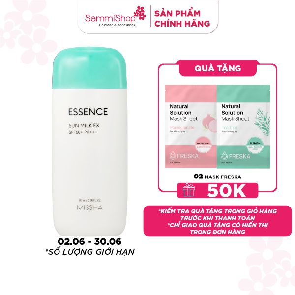 Missha Sữa chống nắng Essence Sun Milk EX SPF50+ PA+++ 70ml