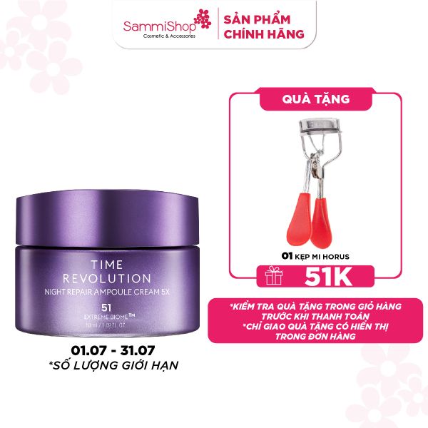 APP-WEB 01.07 - 31.07 Missha Kem dưỡng da Time Revolution Night Repair Ampoule Cream 5X 50ml