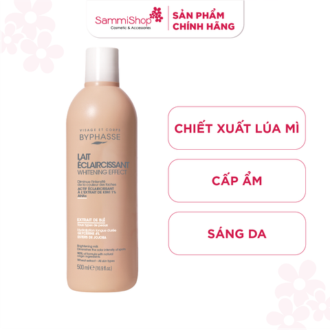 Byphasse Sữa dưỡng da Lait Éclaircissant Whitening Effect Extrait De Blé 500ml