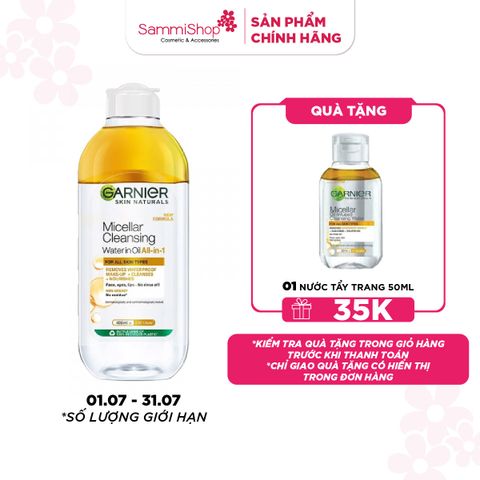 01.07 - 31.07 APP-WEB Garnier Nước tẩy trang  Micellar Oil - Infused Cleansing Water 400ml
