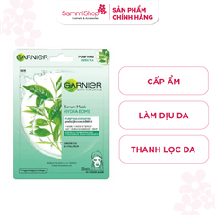 Garnier Mặt nạ giấy Serum Mask Hydra Bomb Purifying Hydration Green Tea & Hyaluron 28g