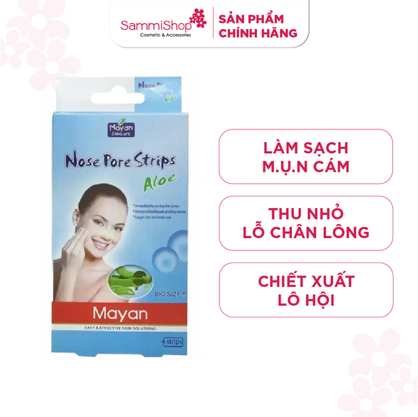 Mayan Nose Pore Strips Aloe 4 miếng