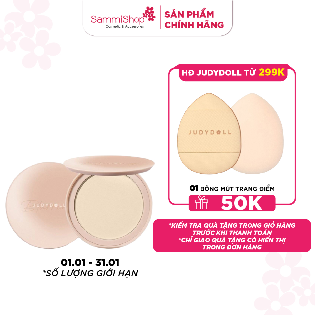 Judydoll Phấn nền Soft & Velvet Matte Powder Foudation