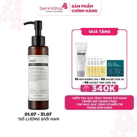 APP-WEB 01.07 - 31.07 Dear, Klairs Dầu tẩy trang Gentle Black Deep Cleansing Oil 150mL