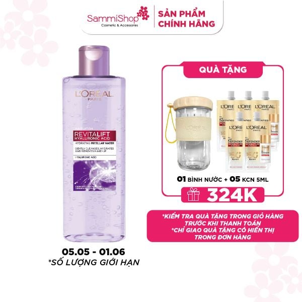 APP+WEB 05.05-01.06 Loreal Nước Tẩy Trang Revitalift Hyaluronic Acid Hydrating Micellar Water 400ml