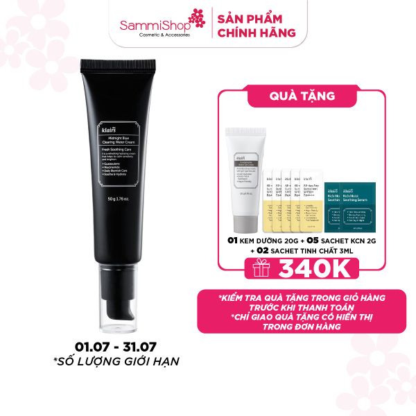 APP-WEB 01.07 - 31.07 Dear, Klairs Kem dưỡng da Midnight Blue Clearing Water Cream 50g