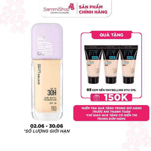 Maybelline Kem nền Super Stay Up To 30h Lumi-matte Foundation