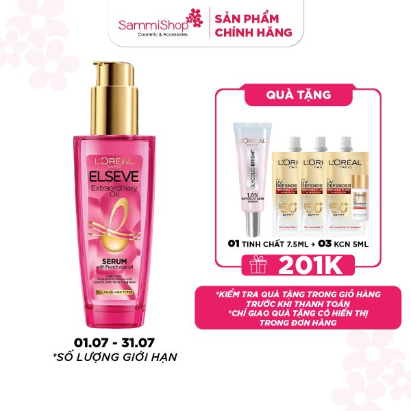 01.07 - 31.07 APP-WEB Loreal Dầu dưỡng tóc chiết xuất hoa hồng Elsseve Extraordinary Oil 100ml