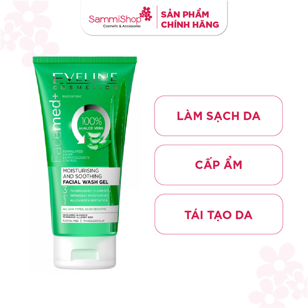 Eveline Gel rửa mặt Moisturising and Soothing Facial Wash Gel 150ml