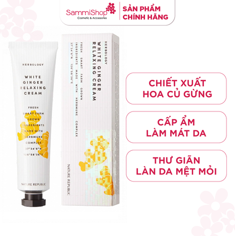 [date 10/25] Nature Republic Kem dưỡng da cơ thể Herbology White Ginger Relaxing Cream 70ml